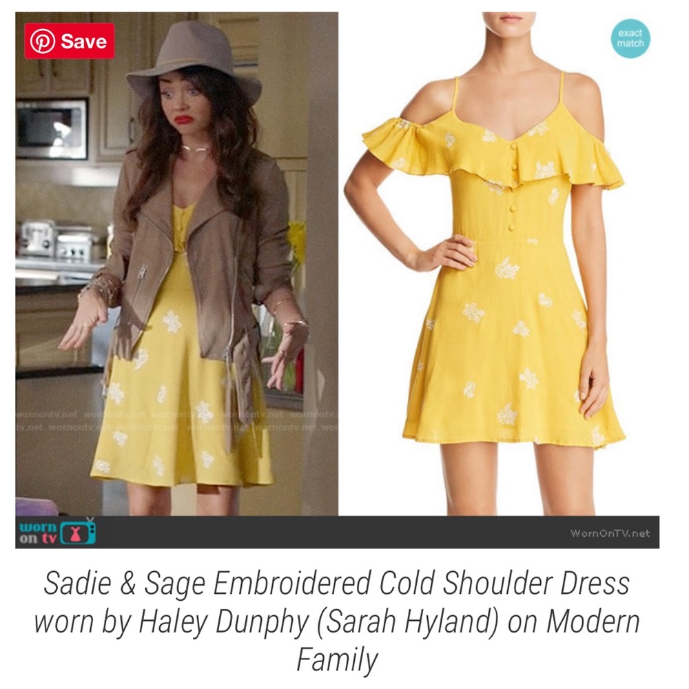 NWT Sadie & Sage Embroidered Cold Shoulder Dress